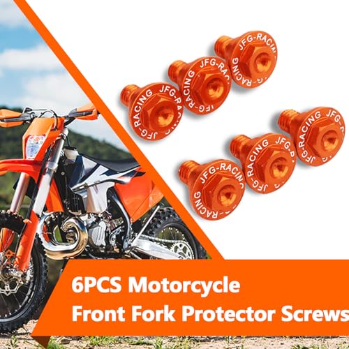 6PCS Motorrad Vordergabeln Schutzschrauben für 50/65/85SX 125-530SX/SX-F/XC/XC-F/EXC/EXC TPI/EXC-F/XC-W/XCF-W 690ENDURO/R Orange
