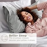 Bedsure Satin Pillowcase for Hair - Similar to Silk Pillowcase, Cooling Pillow Cases 2 Pack with Envelope Closure, Gifts for Women, Queen & Standard Size 50x75 cm, Grey - Image 5