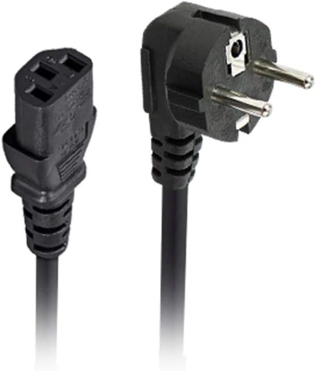 Monoprice Power Cord - CEE 7/7 SCHUKO (Europe) to IEC 60320 C13, 18AWG, 5 Amps, 1250 Watts, 250 Volts, 3-Prong, H05VV‑F 3G Jacket Material, 6 Feet, Black