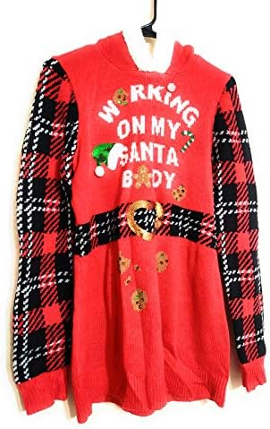 Red Hoodie Christmas Sweater Dress 