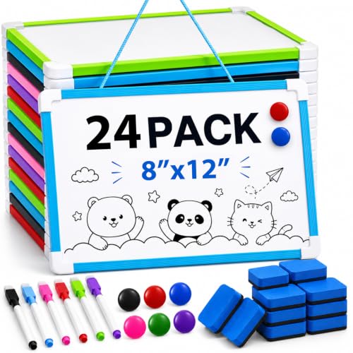 24 Pack 8'' x 12'' Hanging Magnetic Dry Erase Board Small Dry Erase Board