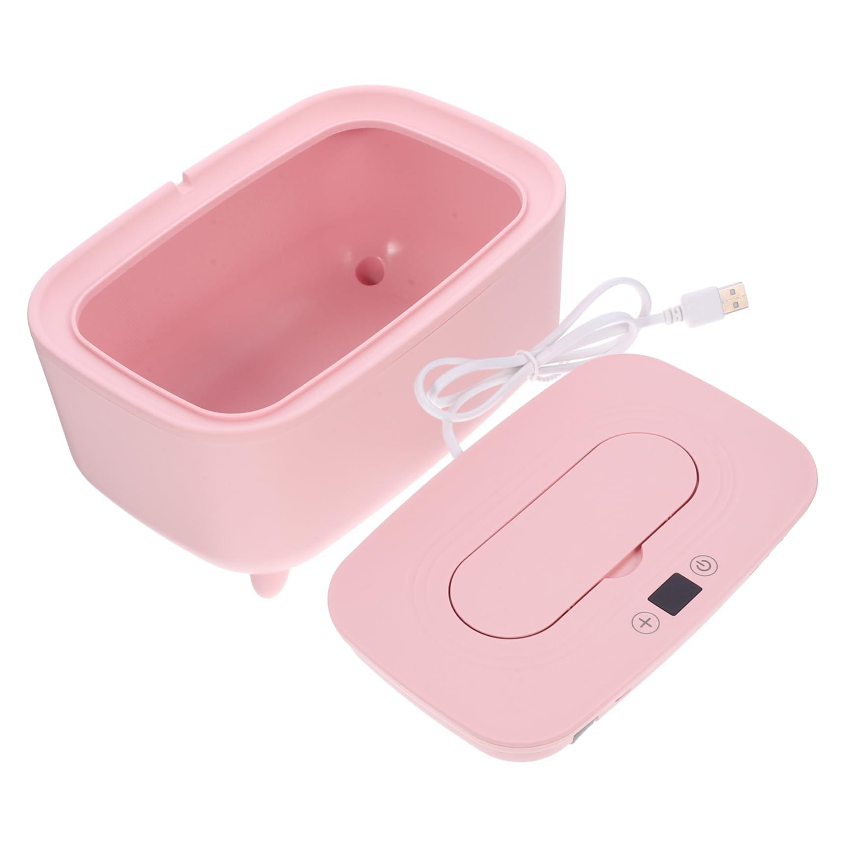 SUPVOX 3 Pièces Boîte De Tissus Chaude Et Intelligente Tu Lingettes Distributeur Simplement Plus Chaud Chauffe-lingette pour Bébé Rose PP