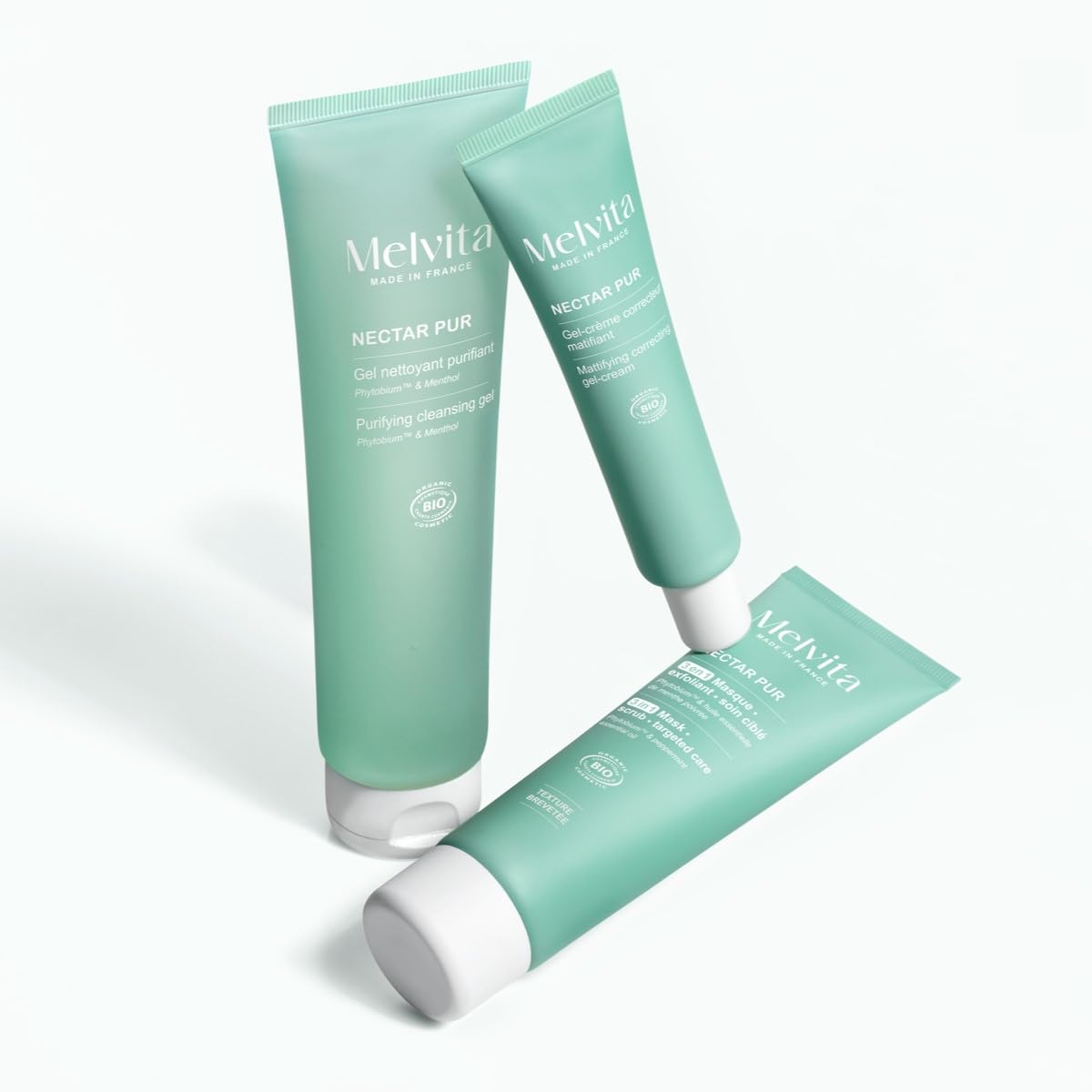 Melvita - Fluide Matifiant - Nectar Pur - Peaux Mixtes à Grasses - Régule le sébum et Réduit les brillances - 40ml
