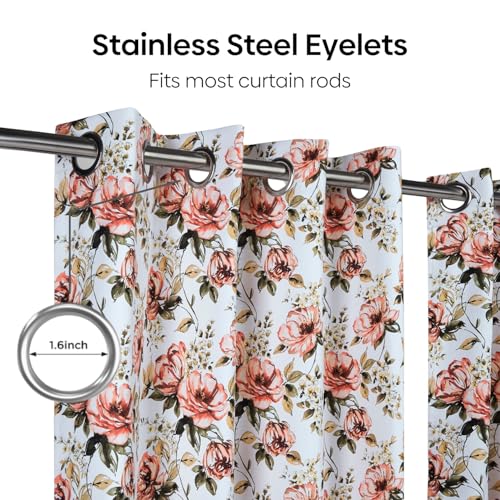 Image of haus & kinder Digital Printed Cotton Door Curtain 7 Feet Long Pack of 2 Door Curtains, 7 Feet Curtain for Door (Romantic Bloom, Multicolor 130x213 CM)