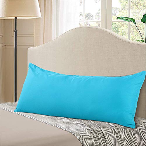 Image of Cotton 300 TC Pillow Cover, Full, Sky Blue, 2 Pieces