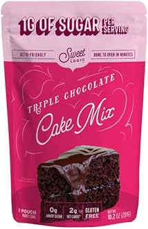 Sweet Logic Keto Baking Mix - Triple Chocolate Cake - Gluten-Free - Dairy Free - Diabetic-Friendly - High Protein - Allulose - Stevia - Low Sugar - Low Carb - Quick 20-Minute Prep (1-2G Carbs Per Serving)
