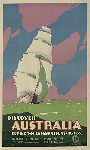 Poster de voyage Australie de qualité supérieure sur support bois A1 - 2