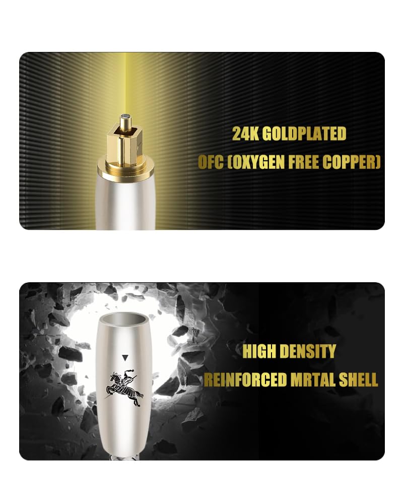 Impeto Optyczny kabel audio, optyczny kabel audio, Toslink, wtyczka pozłacana 24 K, kabel światłowodowy do soundbara, zestawu stereo, kina domowego, PS4, Xbox 2 m