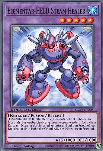 Elementar-HELD Steam Healer SGX1-DEA24 Common Deutsch Boosterfrisch 1. Auflage - Speed Duel GX: Duel Academy Box - mit ReCollectibles-Versandschutz - für Yu-Gi-Oh!