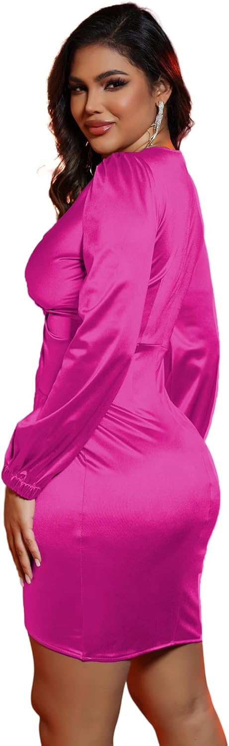 DeftSharp Womens Ruched Formal Bodycon Zipper Graduation Dresses-Elegant Cocktail Party Wedding Midi Dress - Image 2