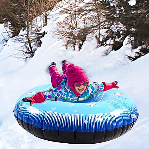 Snow Tube, 48-Inch Inflatable Snow Sled For Kids And Adults, Heavy Duty Inflatable Snow Tube With Handles, Snow Toys For Winter Outdoor Sledding #TOP2