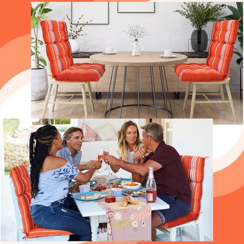 Dilunave 2 Pack Outdoor High Back Chair Cushions 46 x 22 Inch Patio Adirondack Chair Cushion Indoor Outdoor Furniture Patio Tufted Seat Accessories