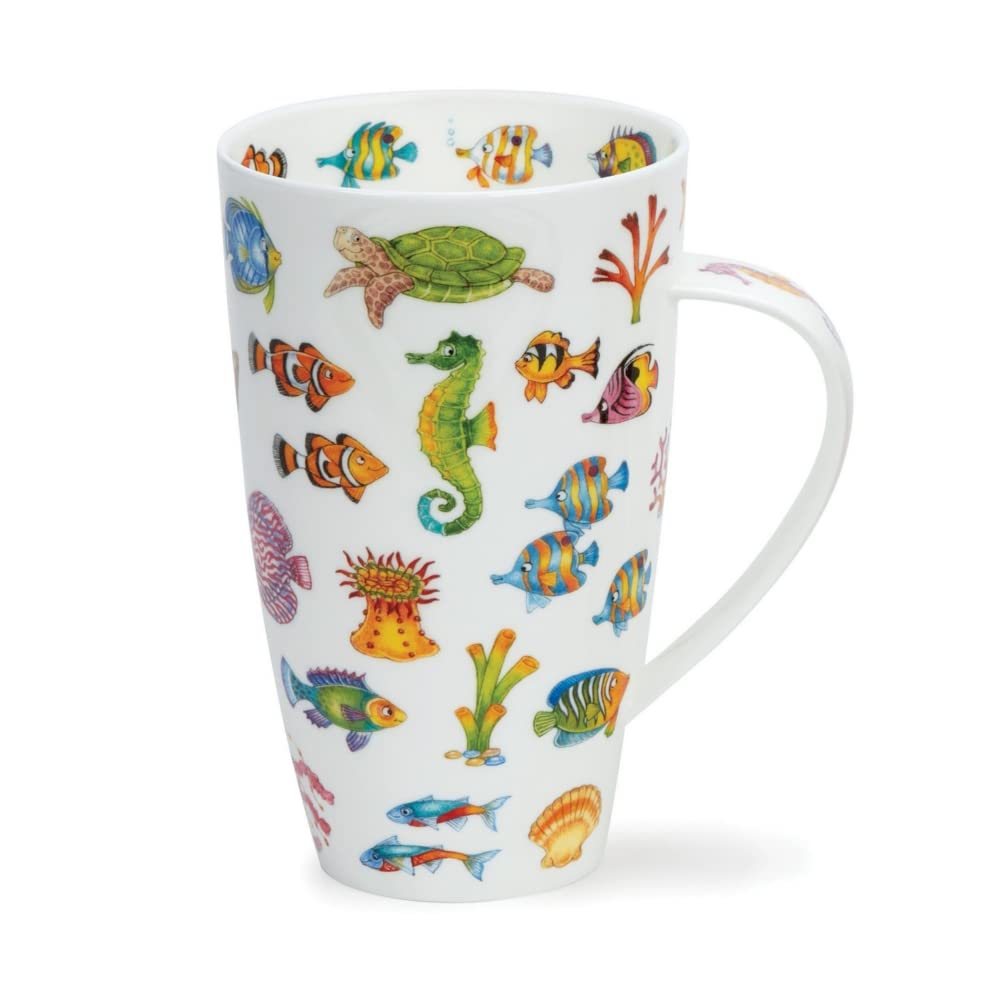 Dunoon Henley 0.6 Litre Fine Bone Chiana Mug Fishy Wishy, Multicolored