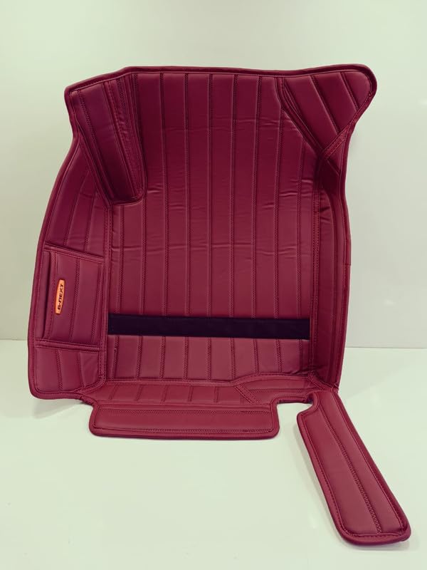 Image of MINANSH 9D Car Floor Mats Compatible with Mercedes EQE, Cherry