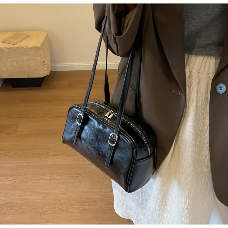 Womens Shoulder Bag Aesthetic Purse Y2k Bag Barrel Handbags for Women Vegan Leather Purse3