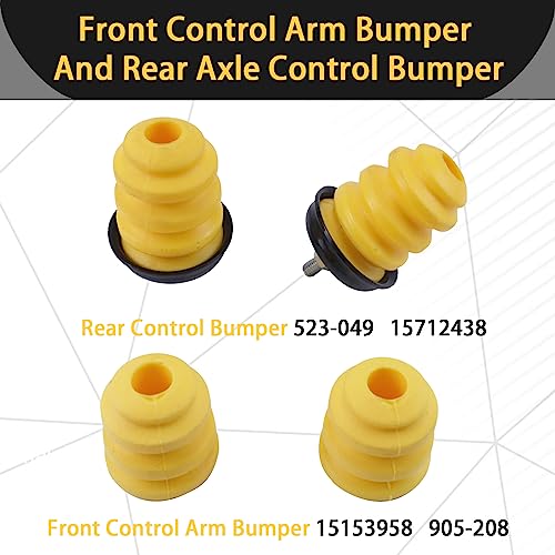 Kggmgug Front Control Arm Bumper 905-208 And Control Rear Axle Bumper With Nut 523-049 Fits For Gmc 1999-2007 Sierra Chevy Silverado Replacement 15153958 15712438 #TOP3