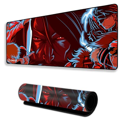 Image of Samurai Warrior Mouse Pad 11x23 Inch 2mm Extended Gaming Desk Mat with Anti-Slip Rubber Base Mousepad for Smooth Surface Desk pad for PC & Laptop Use Waterproof & Stiched (Multicolour) Deskpad