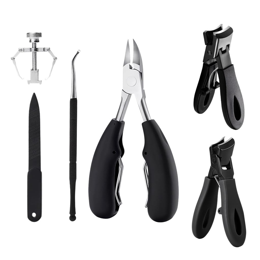 MAYCREATE® Professional Ingrown Toenail Tools Kit for Seniors,Wide Jaw Straight Nail Clippers,Large Angled Nail Clipper Cutters for Heavy Duty Thick Toe Nails or Fingernail,Manicure Set Men Women-image-30
