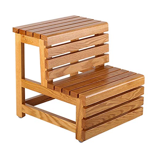 SH-Chairs Multifunctional Wooden Creative Step Stool 2 Steps Step Ladder Chair Flower Stand for Kitchen Decoration Library
