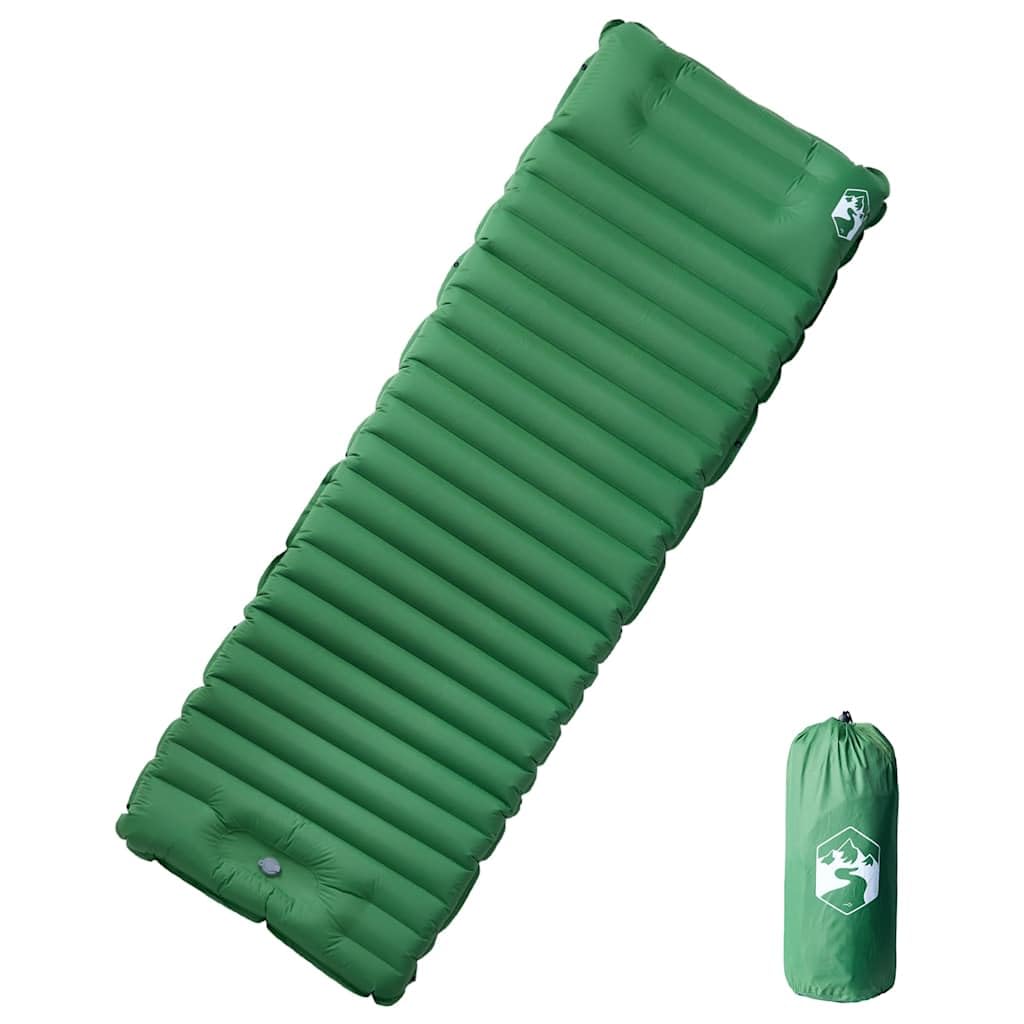 Materassino autogonfiabile con cuscino, verde, 190 x 68 x 10 cm, nylon 40D con rivestimento in TPU, ultraleggero, pieghevole e antiscivolo, per campeggio, trekking, attività all'aperto