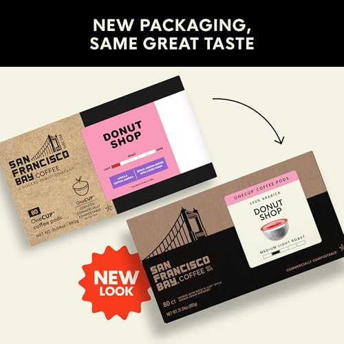 Image of San Francisco Bay K-Cup Coffee Pods, Donut Shop (80 ct), Medium-Light Roast, Commercially Compostable Single-Serve Coffee Pods