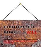 kensington chelsea council car pound  Blechschild Con cordón 30 x 20 cm Road Sign: Portobello Road - Kensington and Chelsea London - Blechemma