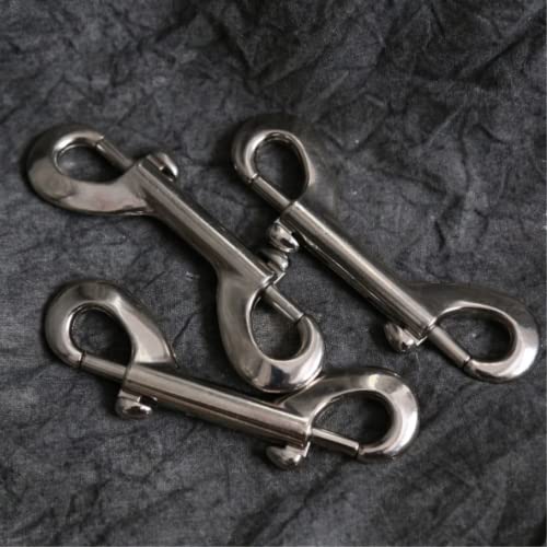 Jleivvi JJJ21102 2 Pcs Double Ended Lead For Dogs, Bolt Snap Hooks Zinc Alloy Double End Clip Silver Diving Clip Trigger Snaps For Diving Dog Leash Key Chain Horse Tack Pet Feed Buckets thumb #7