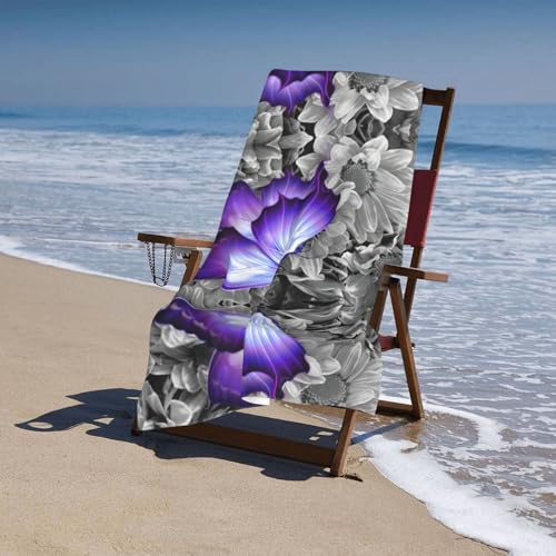 Serviette violette papillon extérieur camping voyage adulte - 6