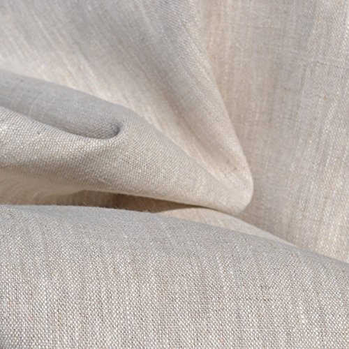 100% Linen Fabric - Textiles français Beige Natural | Superior Quality French Plain Linen Solid Fabric with a Beautiful Soft Feel and Handle (54 Inches Wide) - Per Yard