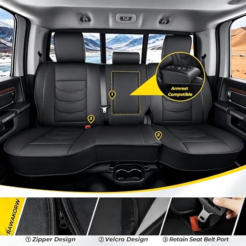 Housse de siège camion Dodge Ram 1500 à 3500 noir imperméable 2002-2025