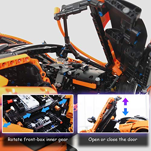 Nifeliz Sports Car P1 MOC Building Blocks and Engineering Toy, Adult Collectible Model Cars Kits to Build, 1:8 Scale Race Car Model (3307 Pieces) - Thumbnail 3
