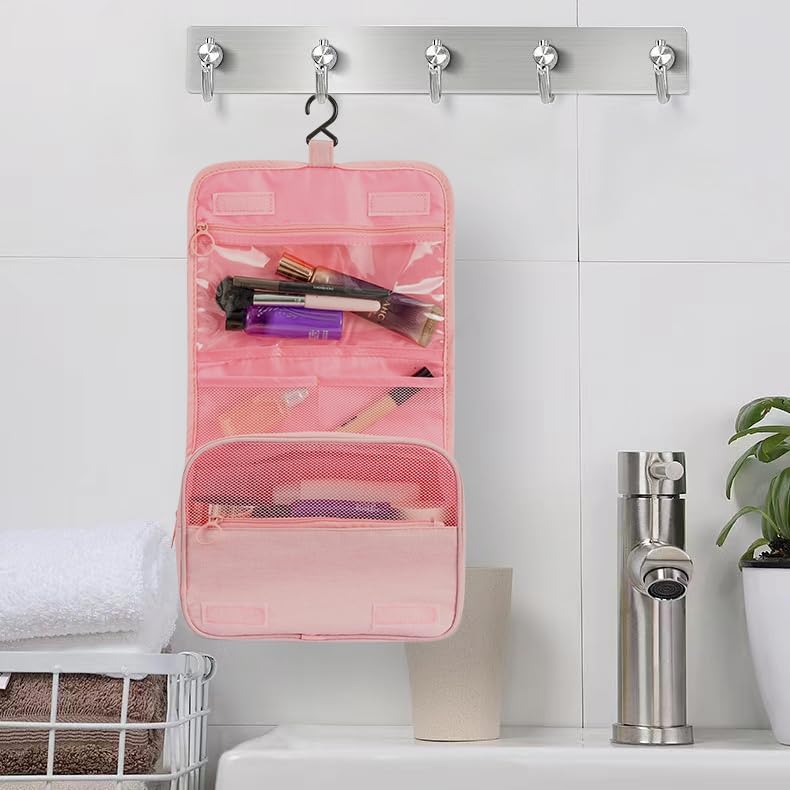 Miniatura 7 de L&FY Neceser de viaje portátil multifunción, bolsa de maquillaje cosmético, estuche de aseo organizador de lavado, Azul marino, 9.44" x8.26" x 3.5",