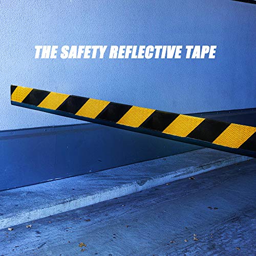 Image of ONTWIE Reflective Tape, 2inch x 30ft, Reflective Safety Tape, Yellow Black | Waterproof Self Adhesive Tape Outdoor Safety Caution Reflector for Cars, Trailers, Bikes