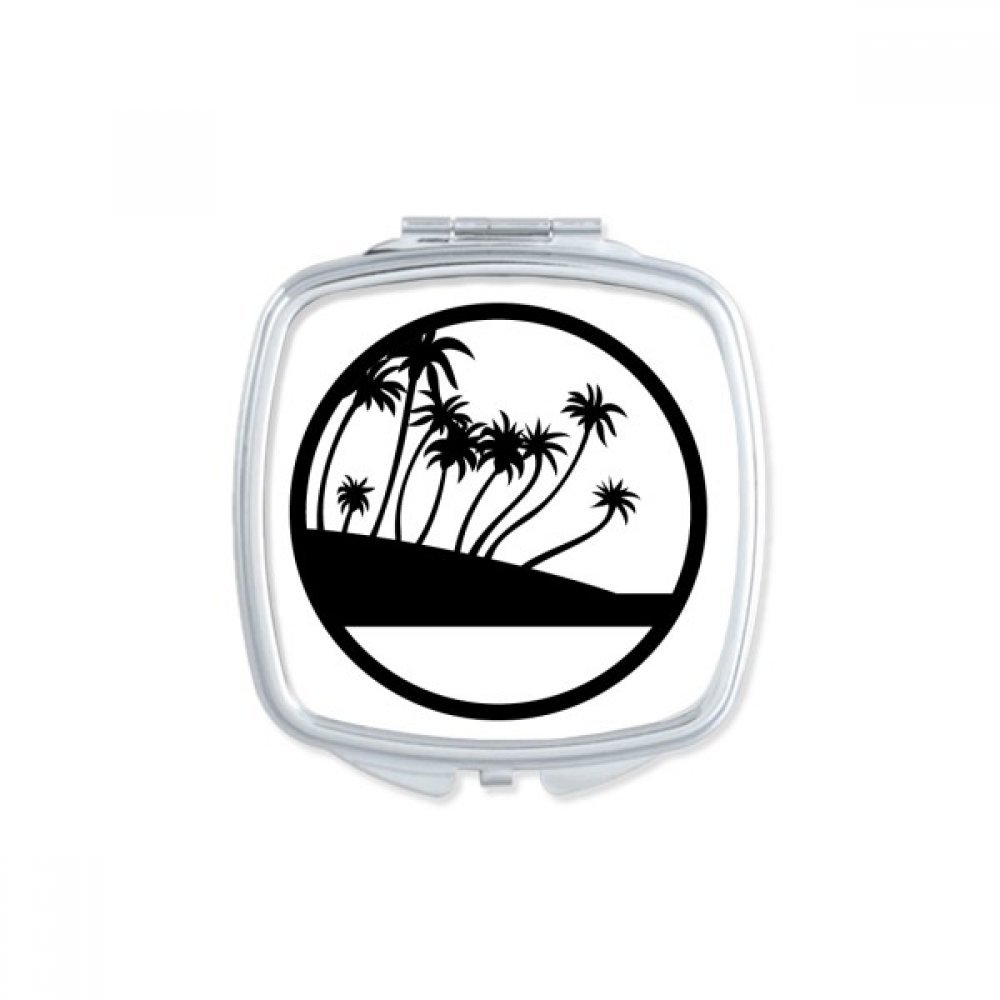 Miroir de poche cocotier portable pour retouches maquillage plage