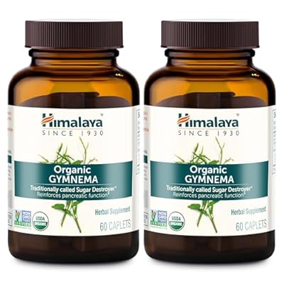 Himalaya Organic Gymnema Sylvestre - Herbal Glucose Metabolism Support - USDA Organic, Non-GMO, Vegan, Gluten Free, 700 mg, 60 Caplets (Pack of 2)