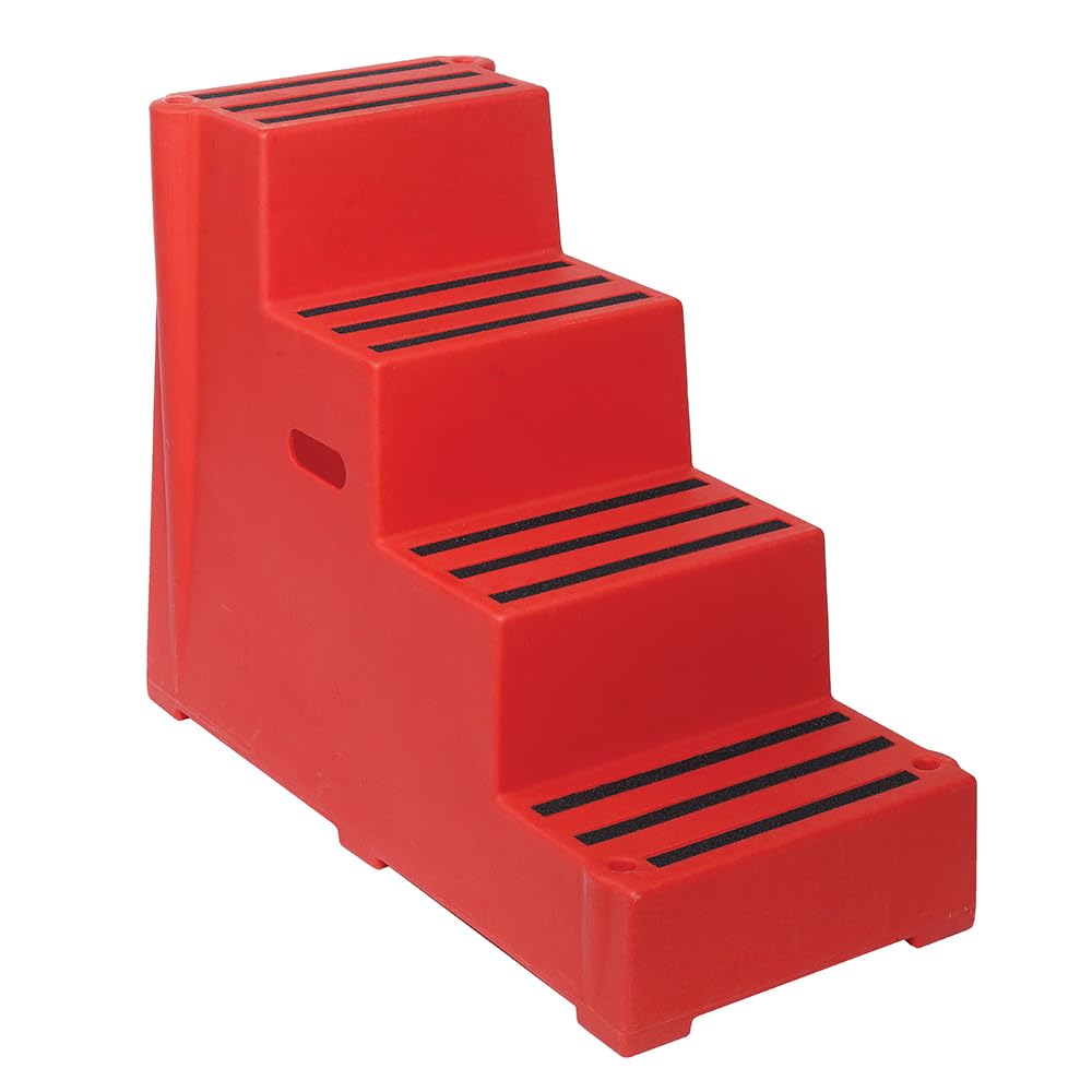 Panther Red 4 Tread Heavy Duty Plastic Moulded Safety Block Steps
