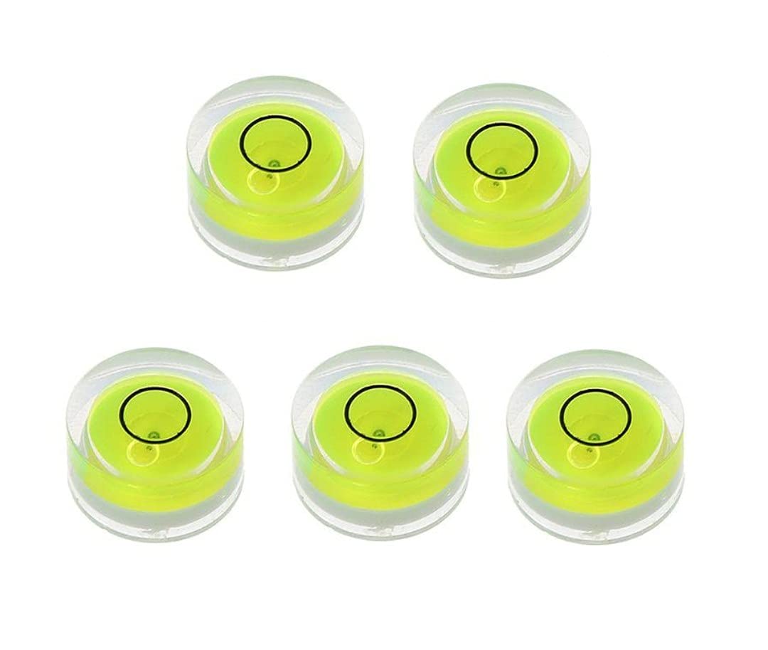 Spirit Level Bullseye Micro Button Level for Getting Perfect Level of Various Things(15mm, Yellow)(Pack of 5)