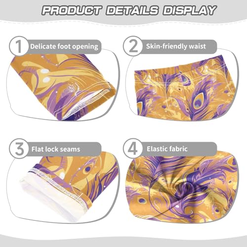 KLL Gold Peacock Feather Violet Toddler Baby Girl Legging Fashion Full Length Activewear Running3