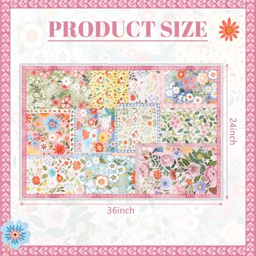 Tapete decorativo floral acolchado 2x3 pies rosa miniatura 2