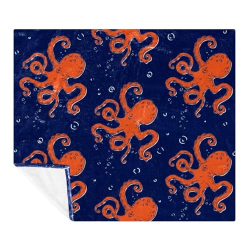 Couverture pieuvre microfibre douce, le cadeau idéal pour le canapé