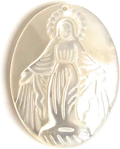 Medalla Milagrosa Colgante Madre Perla Charm Virgen María