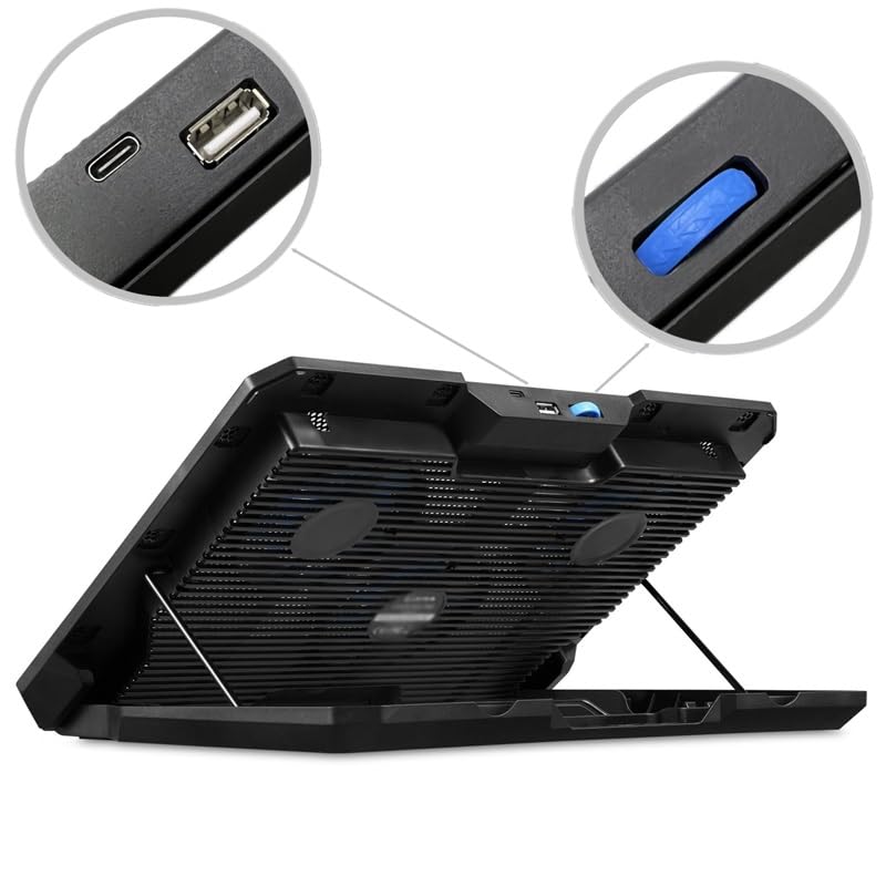 Base de enfriamiento silenciosa con tres ventiladores miniatura 3