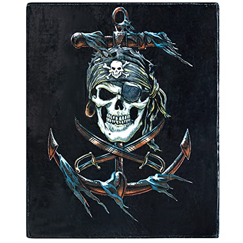Pirate Throw Blanket, Super-Soft Extra-Large Pirate Skull And Crossbones Blanket For Boys, Men, Kids, And Children, Boys Pirate Fleece Blanket (50” In X 60” In) Warm And Cozy Throw For Bed Or Tapestry #TOP15