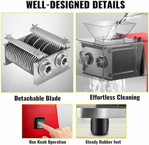 Cortadora de carne comercial de acero inoxidable, máquina cortadora de carne eléctrica, picadora de alimentos eléctrica móvil, cortadora de carne eléctrica de 850 W, cortadora de escritorio comercia - imagen 6