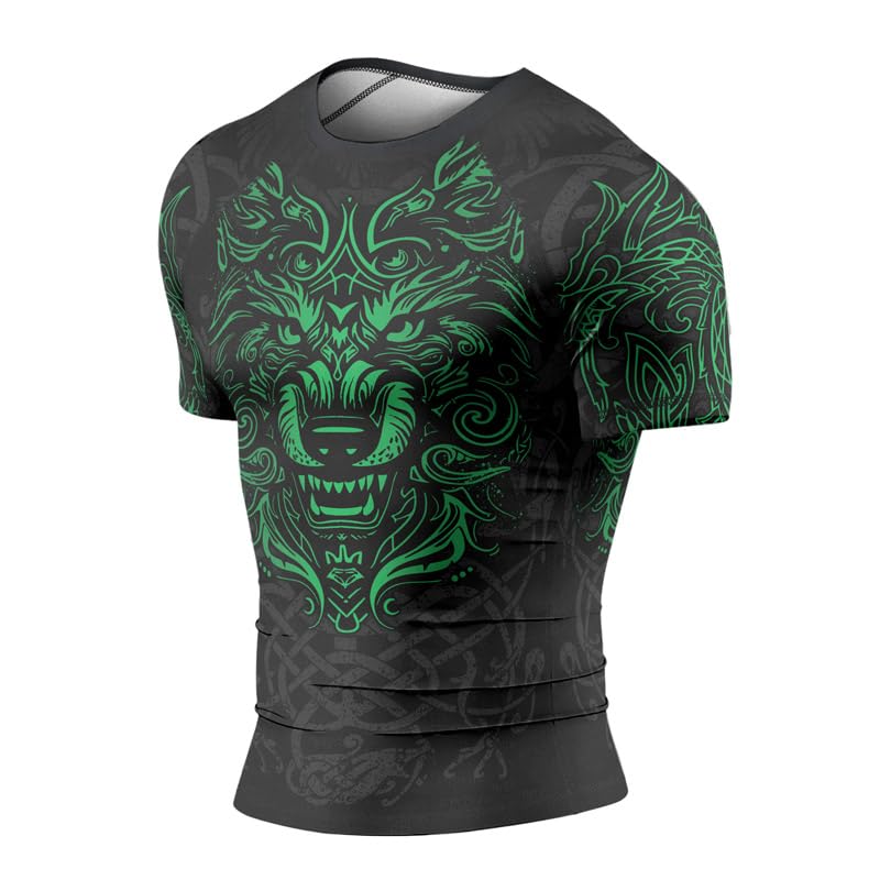 Viking Men’s Short Sleeve BJJ Rash Guard – Compression Shirt for Jiu Jitsu, MMA, No-Gi, and Grappling Training3