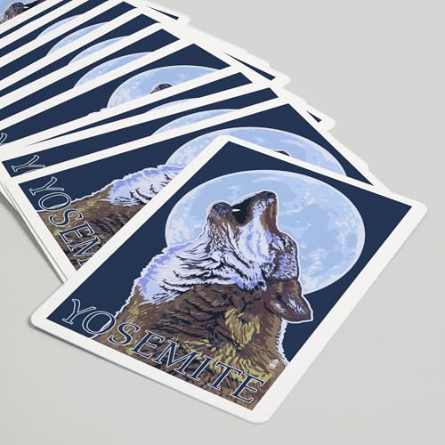 Lantern Press Yosemite California Wolf Howling Naipes Póker miniatura 5