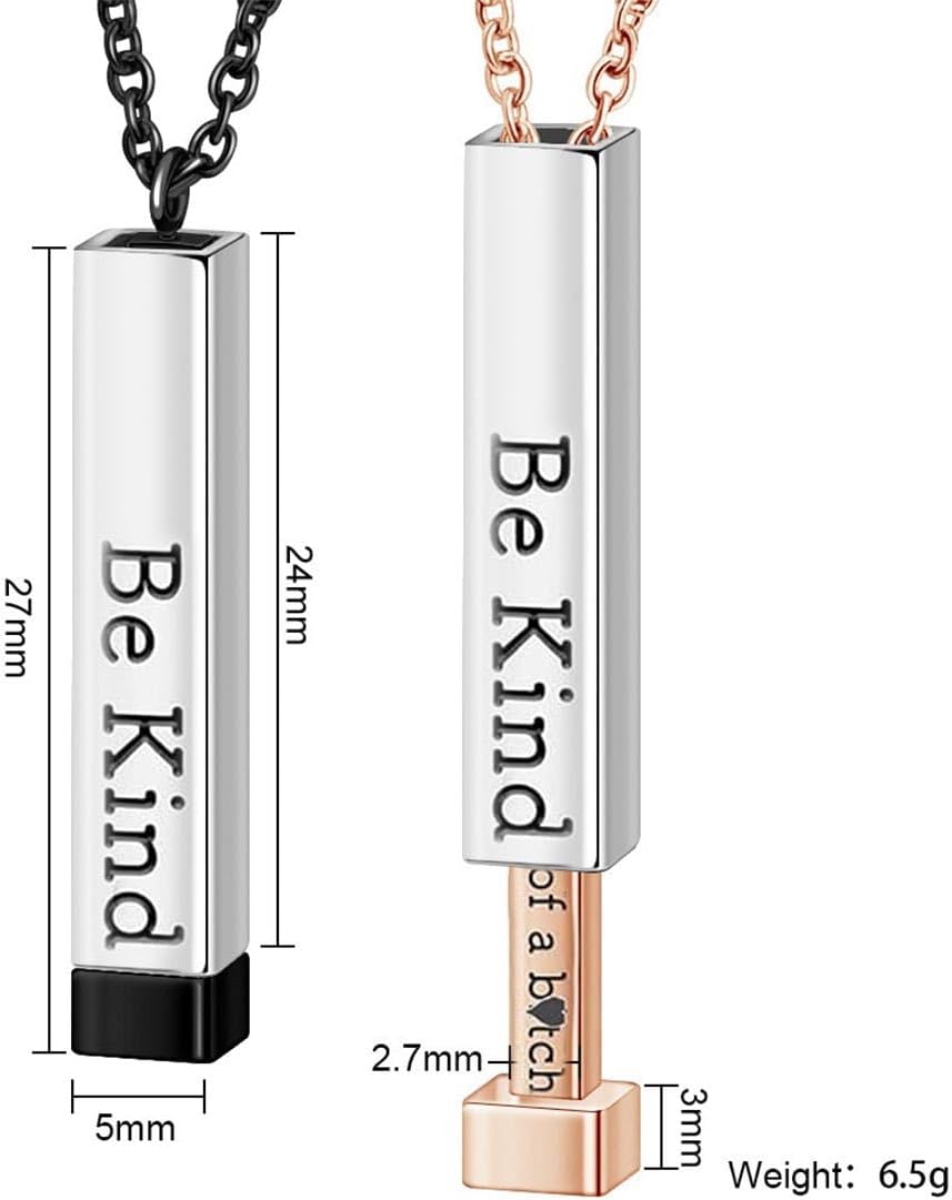 Wees Een Beetje Een Bitch Ketting - Verborgen Boodschap Ketting Roestvrij Staal