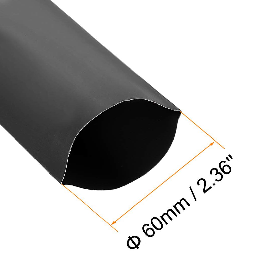 Unifizz Heat Shrink Tubing 60mm Dia 98mm Flat Width 2:1 Ratio Shrinkable Tube Cable Sleeve 1m - Black - Image 2