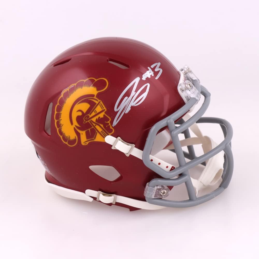 Jordan Addison USC Trojans Signed Mini Helmet