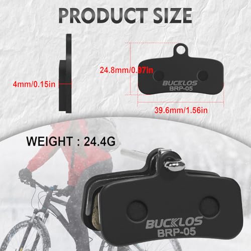 image for BUCKLOS Bike Disc Brake Pads - Bicycle Disk 4 Piston Pads for Shimano 